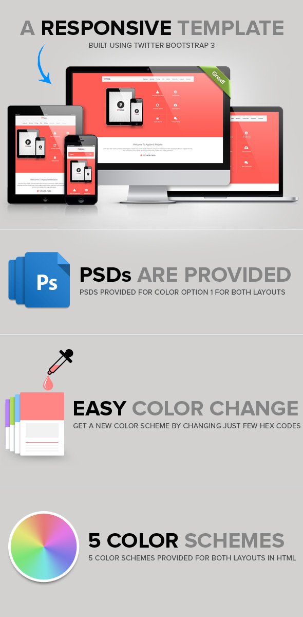 Primo Responsive Landing Page Template